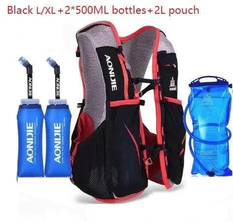 Mandotos running water bag backpack sports vest with adjustable straps and hydration reservoir for outdoor activities.