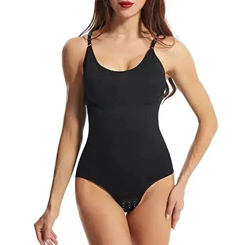 Mandotos seamless contour bodysuit for women, form-fitting with smooth fabric and contouring design, shown on a model.