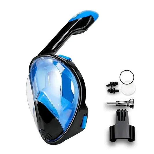 Mandotos seamless snorkel dive mask with clear tempered glass lenses and adjustable strap for comfortable underwater exploration.