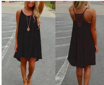 Mandotos Seaside Dream chiffon sundress with lightweight fabric, flowing design, perfect for sunny days and casual summer wear.