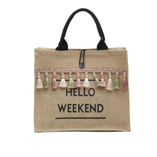Mandotos Seaside Style Carryall bag with nautical design, featuring spacious interior and sturdy handles for beach or city use.