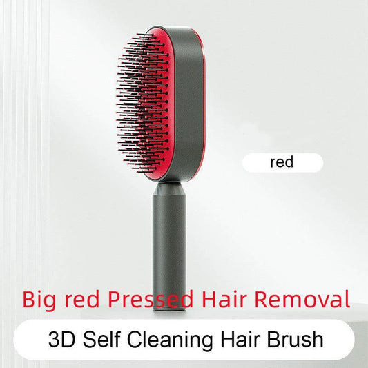 Mandotos self-cleaning hair brush with scalp massage features, designed for easy one-click cleaning and gentle scalp care.