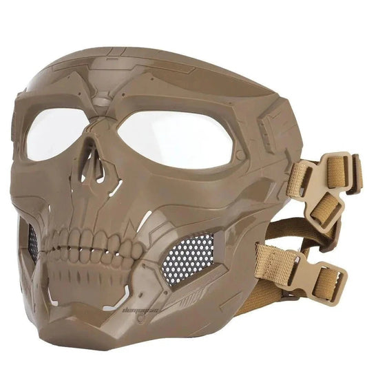Mandotos Skull Tactical Sports Mask featuring a bold skull design, breathable fabric, and adjustable fit for outdoor activities.