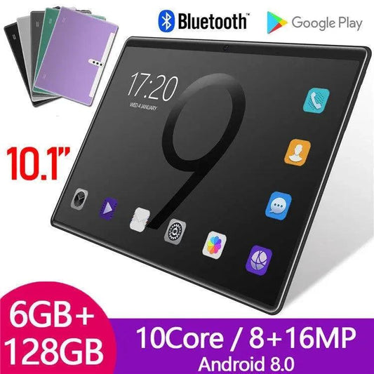 Mandotos 10.1-inch Android tablet with 3G calling and entertainment features, showing the tablet's screen and sleek design.