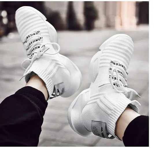 Mandotos men's large size trendy casual sports shoes with sock-like design, featuring sporty style and comfortable fit