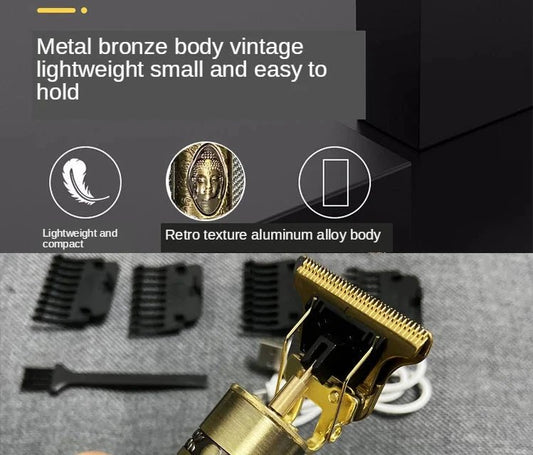 Mandotos T9 electric hair clipper and beard trimmer with 0mm blade for men's haircut, shaving, and body hair grooming.