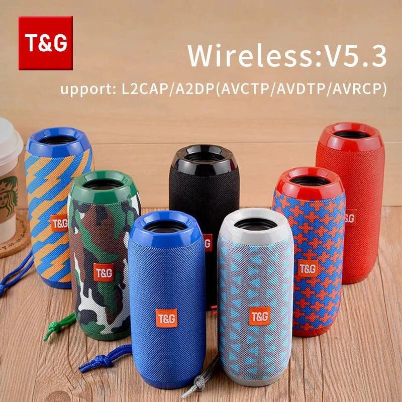 Mandotos TG117 Bluetooth speaker, portable waterproof TWS outdoor speaker with rugged design and built-in controls.