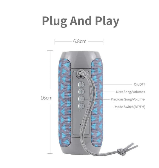 Mandotos TG117 Bluetooth speaker, portable waterproof TWS outdoor speaker with rugged design and built-in controls.