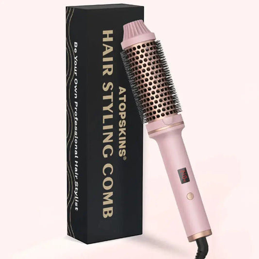 Mandotos Thermal Curl Styler Brush with ceramic barrel and ergonomic handle for creating voluminous, curls and waves in hair.