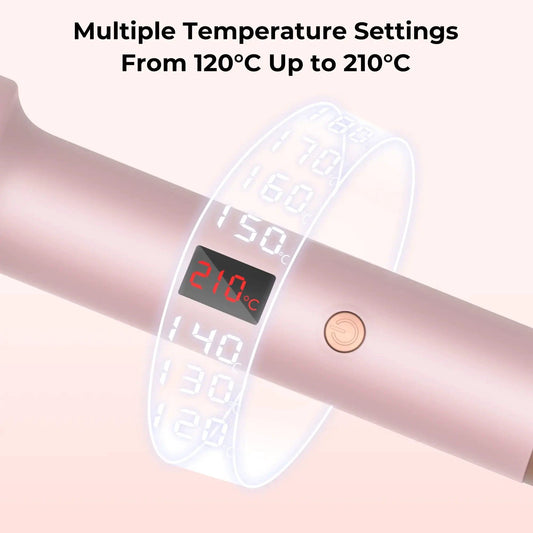 Mandotos Thermal Curl Styler Brush with heat settings and ceramic bristles for creating bouncy, defined curls and waves.