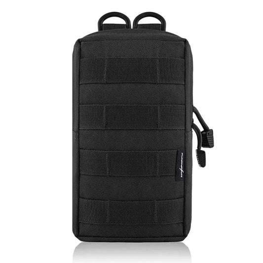 Mandotos Trail Trek waist pouch with adjustable strap and multiple compartments for outdoor hiking and running activities.
