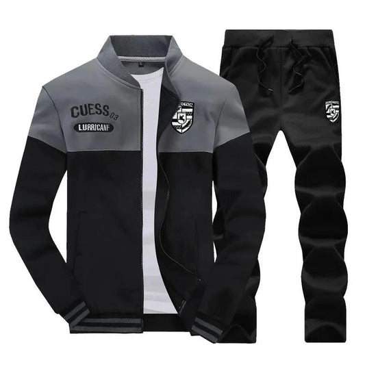 Mandotos two-piece men's casual pants and sweater set, featuring comfortable fabric and relaxed fit for everyday wear.