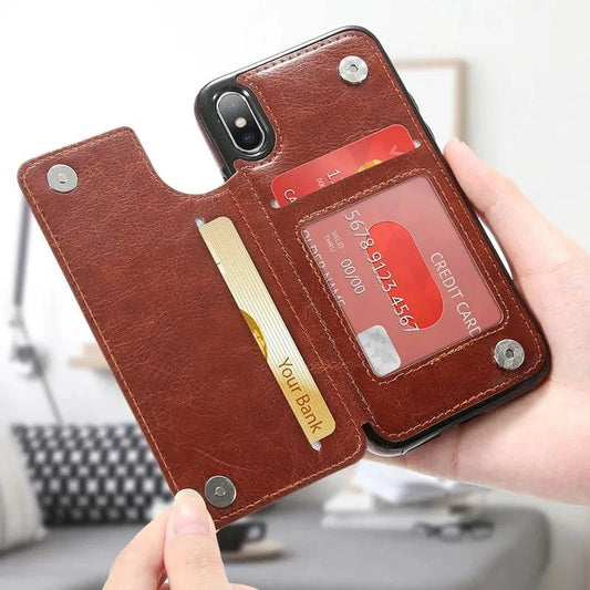 Vintage leather organizer by MANDOTOS featuring multiple pockets and a classic design, perfect for keeping documents and accessories.