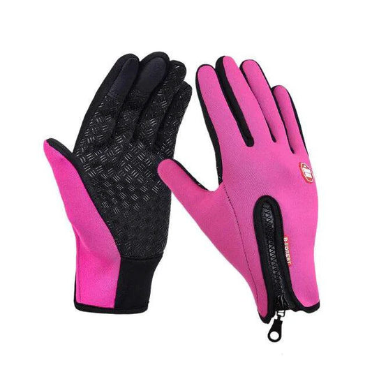 Mandotos WarmRide Touch Gloves in black, featuring touchscreen-compatible fingertips and cozy knit material for winter warmth.