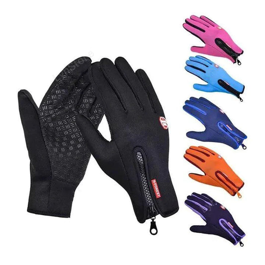 Mandotos WarmRide Touch Gloves in black, featuring touchscreen-compatible fingertips for cold-weather outdoor use.