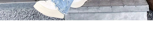 Plus size American Hole high waist straight-leg denim women's pants by MANDOTOS, showing front view with distressed details.