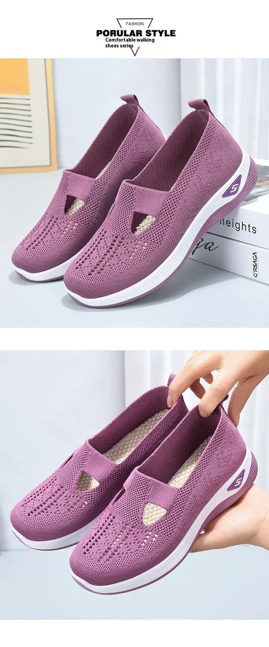 Women's airy mesh sneakers by MANDOTOS featuring lightweight design, breathable mesh upper, and casual athletic style.