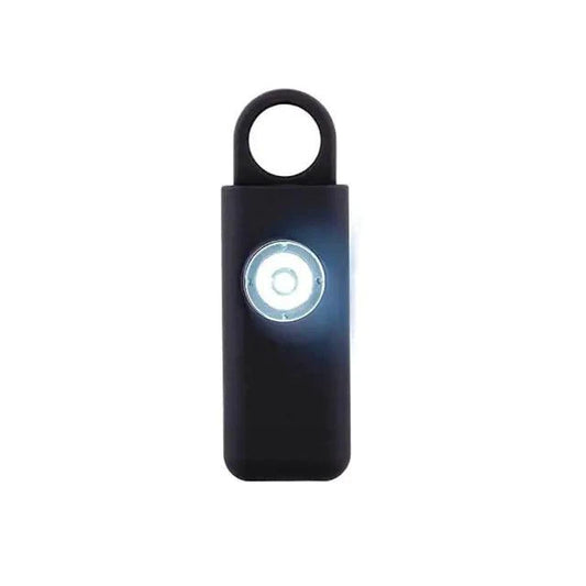 Mandotos women's self-defense safety alarm with keychain and flashing LED light for personal security and emergency alert.