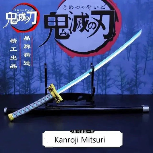 Mandotos Zenitsu Agatsuma katana toy with detailed hilt and blade, perfect for fans of Demon Slayer anime character cosplay or display.