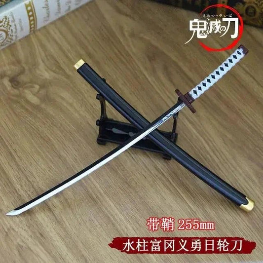 Mandotos Zenitsu Agatsuma katana toy with detailed handle and blade, perfect for anime fans and collectible displays.