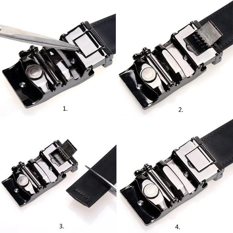 Men Automatic Buckle Belts New Fashion Brand Designer Dragon Leather Belts for Business Men Luxury Black Strap Waistband - MANDOTOS