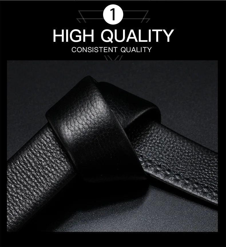 Men Leather Belt Metal Car Automatic Buckle Work Belt High Quality Men 120cm Leather Belt Business - MANDOTOS