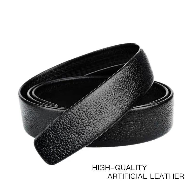Men Leather Belt Metal Car Automatic Buckle Work Belt High Quality Men 120cm Leather Belt Business - MANDOTOS