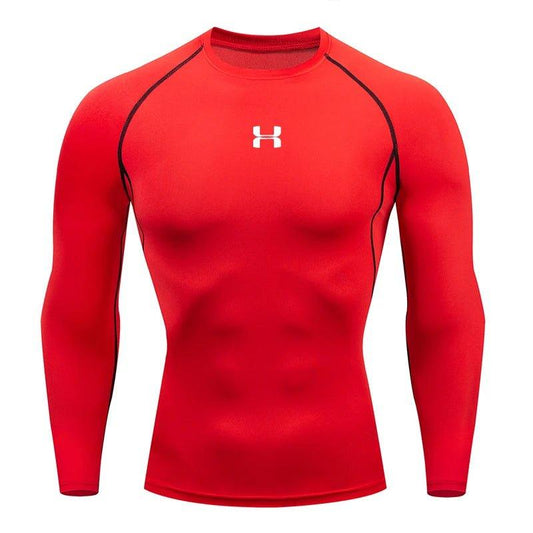 Men Running Compression T-shirt Long sleeves Sport Tees Gym Fitness Sweatshirt Male Jogging Tracksuit Homme Athletic Shirt Tops - MANDOTOS