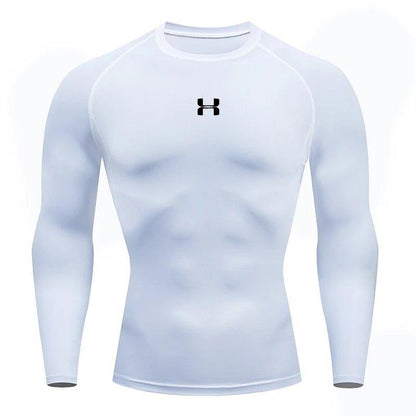 Men Running Compression T-shirt Long sleeves Sport Tees Gym Fitness Sweatshirt Male Jogging Tracksuit Homme Athletic Shirt Tops - MANDOTOS