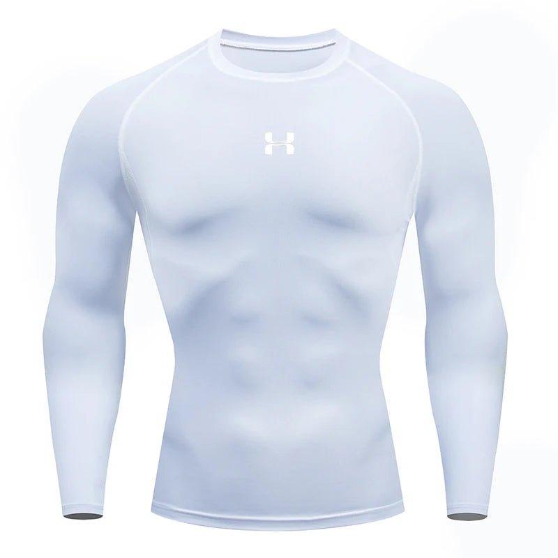 Men Running Compression T-shirt Long sleeves Sport Tees Gym Fitness Sweatshirt Male Jogging Tracksuit Homme Athletic Shirt Tops - MANDOTOS