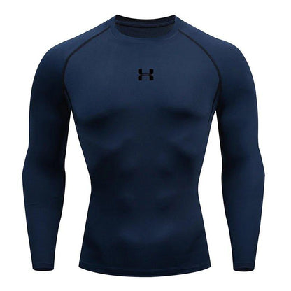 Men Running Compression T-shirt Long sleeves Sport Tees Gym Fitness Sweatshirt Male Jogging Tracksuit Homme Athletic Shirt Tops - MANDOTOS