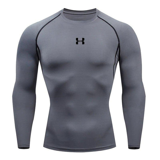 Men Running Compression T-shirt Long sleeves Sport Tees Gym Fitness Sweatshirt Male Jogging Tracksuit Homme Athletic Shirt Tops - MANDOTOS
