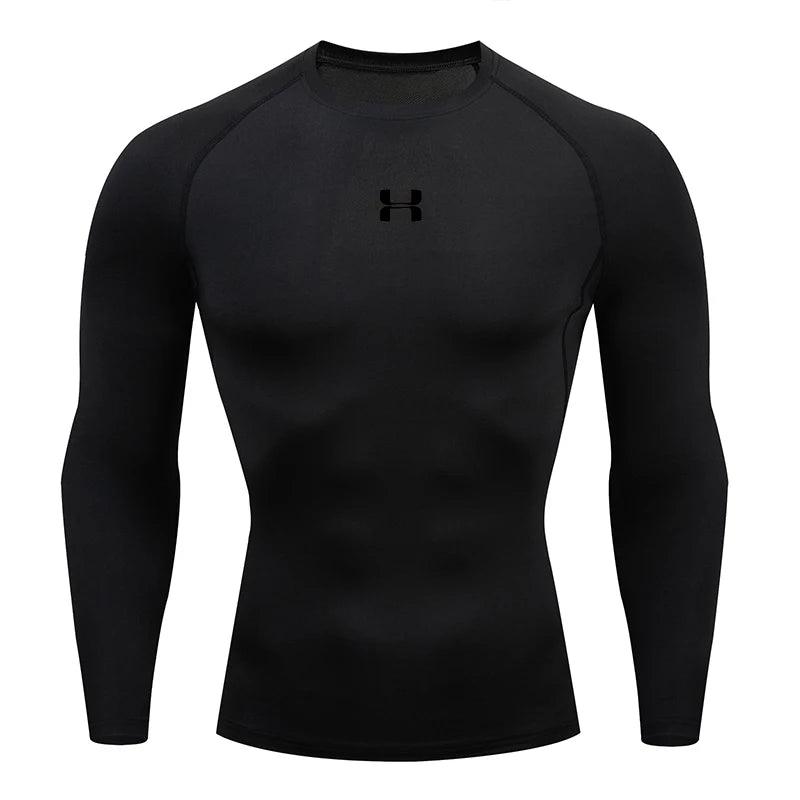 Men Running Compression T-shirt Long sleeves Sport Tees Gym Fitness Sweatshirt Male Jogging Tracksuit Homme Athletic Shirt Tops - MANDOTOS