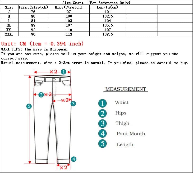 Men Street Elastic Denim Jeans Wash Solid Color Multi Pockets Cargo Pants Casual Slim Fit Daily Wear Joggers Mid Waist Trousers - MANDOTOS