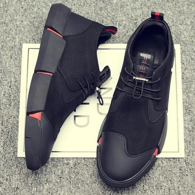 Men's Chic Leather Sneakers - MANDOTOS