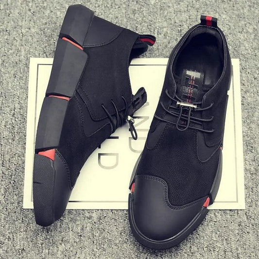 Men's Chic Leather Sneakers - MANDOTOS