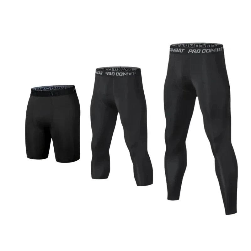 Mens Compression Pants Tights Cool Dry Leggings Sports Baselayer Running Tights Athletic Workout Active Shorts - MANDOTOS