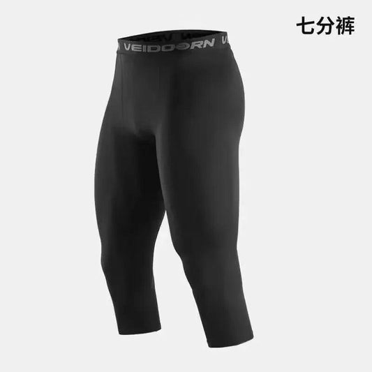 Mens Compression Pants Tights Cool Dry Leggings Sports Baselayer Running Tights Athletic Workout Active Shorts - MANDOTOS