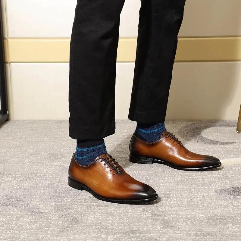 Men's Leather Oxford Shoes - MANDOTOS