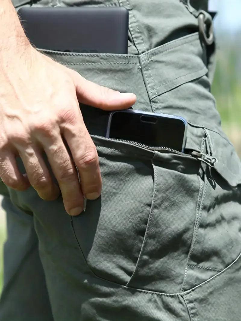 Men's Outdoor Multi Functional Tactical Pants, Multi Pocket Outdoor Hiking Sweatpants, Water-repellent, wear-resistant - MANDOTOS