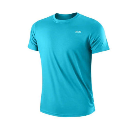 Men's Quick Dry Short Sleeve Gym Running Moisture Wicking Round Neck T-Shirt Training Exercise Gym Sport Shirt Tops Lightweight - MANDOTOS