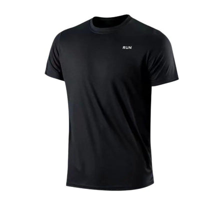 Men's Quick Dry Short Sleeve Gym Running Moisture Wicking Round Neck T-Shirt Training Exercise Gym Sport Shirt Tops Lightweight - MANDOTOS