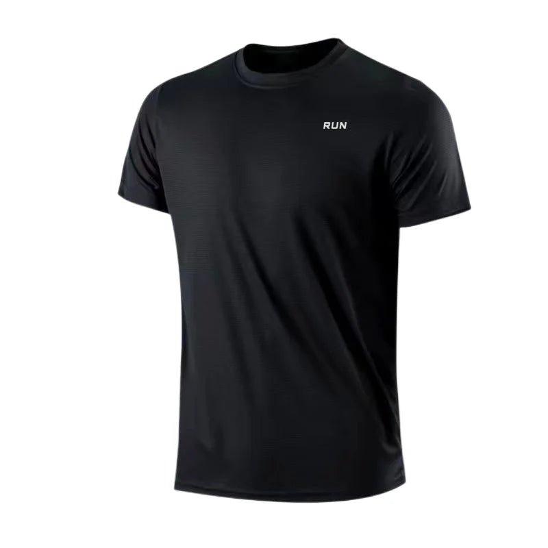 Men's Quick Dry Short Sleeve Gym Running Moisture Wicking Round Neck T-Shirt Training Exercise Gym Sport Shirt Tops Lightweight - MANDOTOS