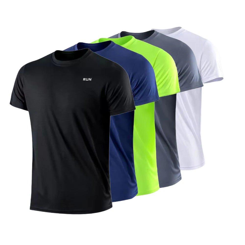 Men's Quick Dry Short Sleeve Gym Running Moisture Wicking Round Neck T-Shirt Training Exercise Gym Sport Shirt Tops Lightweight - MANDOTOS