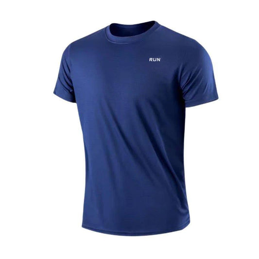 Men's Quick Dry Short Sleeve Gym Running Moisture Wicking Round Neck T-Shirt Training Exercise Gym Sport Shirt Tops Lightweight - MANDOTOS
