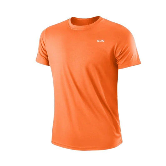 Men's Quick Dry Short Sleeve Gym Running Moisture Wicking Round Neck T-Shirt Training Exercise Gym Sport Shirt Tops Lightweight - MANDOTOS