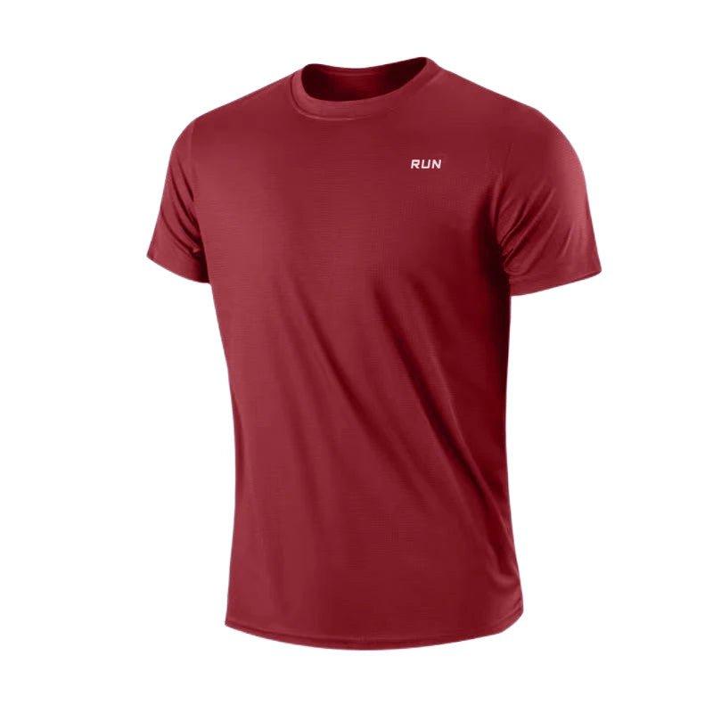 Men's Quick Dry Short Sleeve Gym Running Moisture Wicking Round Neck T-Shirt Training Exercise Gym Sport Shirt Tops Lightweight - MANDOTOS