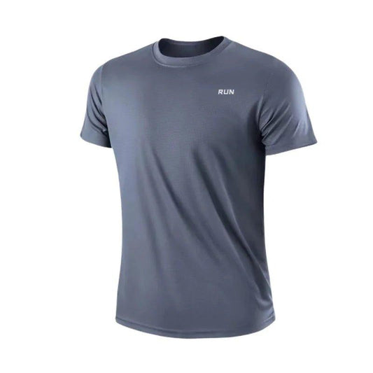Men's Quick Dry Short Sleeve Gym Running Moisture Wicking Round Neck T-Shirt Training Exercise Gym Sport Shirt Tops Lightweight - MANDOTOS