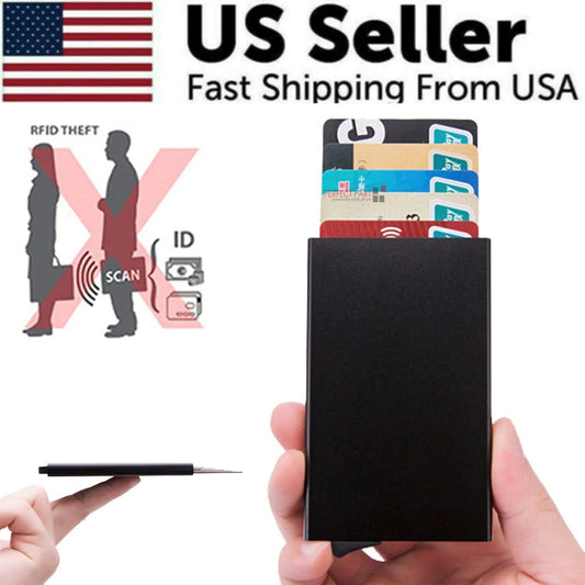 Men's RFID Slim Carbon Fiber Money Clip & Card Holder - MANDOTOS