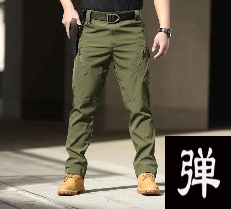 Men's Spring Autumn Tactical Cargo Elastic Pants Combat Trekking Hiking Camping Climbing Run Sport Cycling Work Outdoor Trousers - MANDOTOS